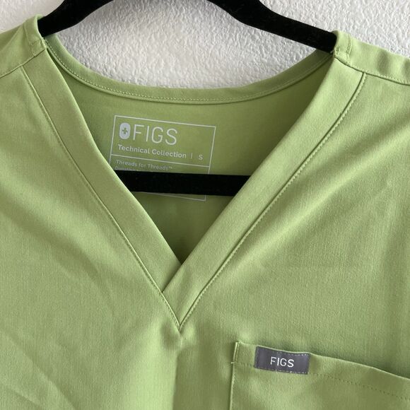 Figs Technical Collection Scrubs Short Sleeve Top Women’s Small Matcha Green - Picture 4 of 8